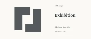 Quiet Forms event ticket template · Horizontal photo dialogue