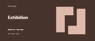 Quiet Forms event ticket template · Horizontal photo dialogue
