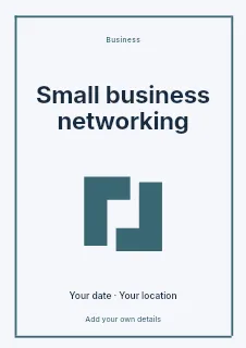 Small business networking flyer template · Framed editorial