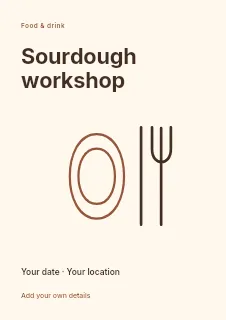 Autumn Sourdough Workshop flyer template · Fine-line cover