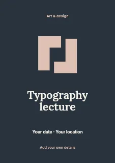Typography lecture flyer template · Illustrated folio