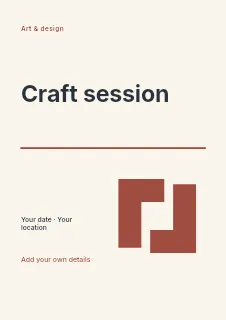 Spring Craft Session flyer template · Typography & ornament