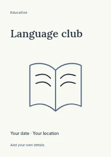 Spring Language Club flyer template · Fine-line cover