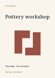 Spring Pottery Workshop flyer template · Fine-line cover