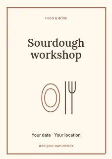 Summer Sourdough Workshop flyer template · Framed editorial