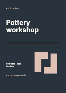 Weekend Pottery Workshop flyer template · Typography & ornament