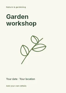Winter Garden Workshop flyer template · Fine-line cover