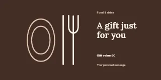 A Dinner for Two gift voucher template · Horizontal photo dialogue