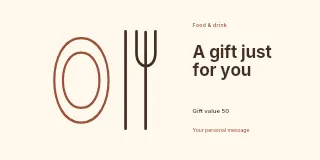A Dinner for Two gift voucher template · Horizontal photo dialogue