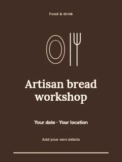 Artisan bread workshop greeting card template · Botanical invitation