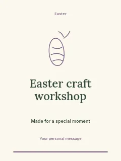 Easter craft workshop greeting card template · Botanical invitation