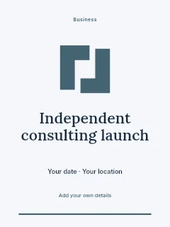 Independent consulting launch invitation template · Botanical invitation