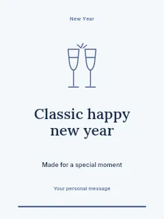Classic Happy New Year · Botanical invitation