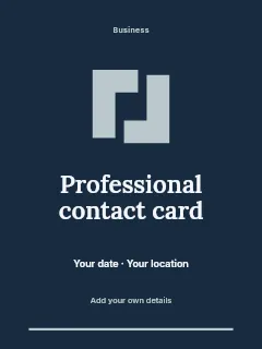 Professional contact card invitation template · Botanical invitation