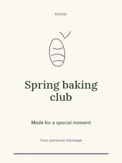 Spring baking club invitation template · Botanical invitation
