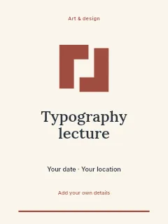 Typography lecture invitation template · Botanical invitation