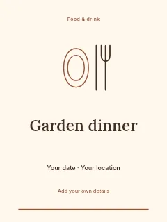 Spring Garden Dinner invitation template · Botanical invitation