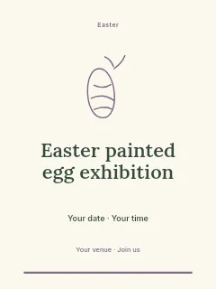 Easter painted egg exhibition invitation template · Botanical invitation