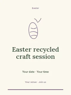 Easter recycled craft session invitation template · Botanical invitation