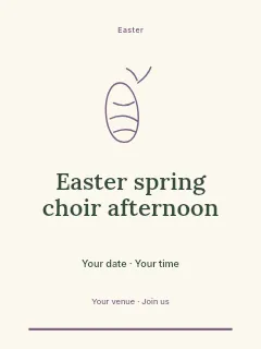 Easter spring choir afternoon invitation template · Botanical invitation