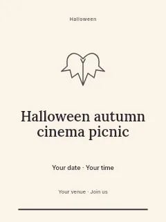 Halloween autumn cinema picnic invitation template · Botanical invitation