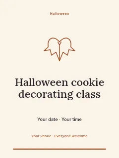 Halloween cookie decorating class invitation template · Botanical invitation