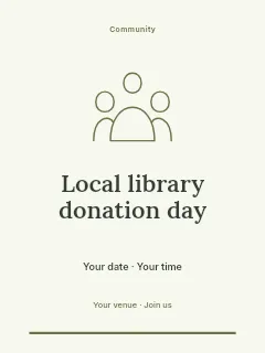 Local library donation day invitation template · Botanical invitation