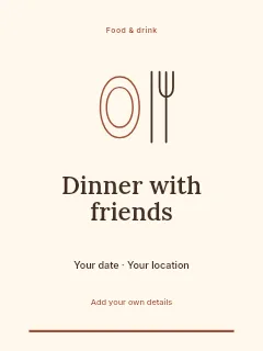 Summer Dinner with Friends invitation template · Botanical invitation