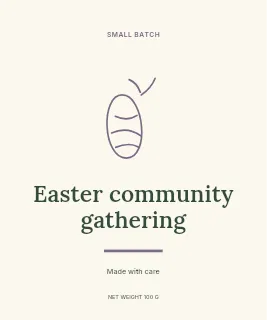 Easter community gathering label template · Artisan label