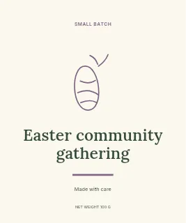 Easter community gathering label template · Artisan label