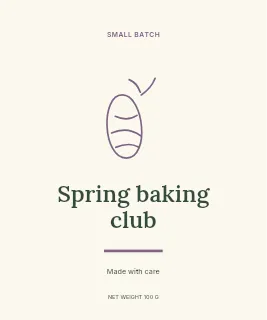 Spring baking club label template · Artisan label