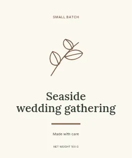 Seaside wedding gathering label template · Artisan label