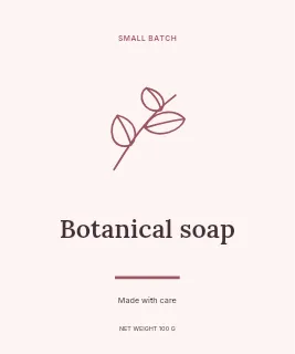Botanical Soap label template · Artisan label