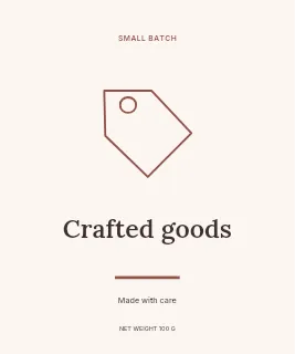 Crafted Goods label template · Artisan label