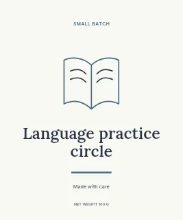 Language practice circle label template · Artisan label