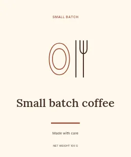 Small Batch Coffee label template · Artisan label