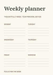 Botanical garden wedding planner template · Structured planners