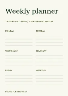 Garden Notes planner template · Structured planners