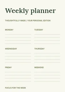 Garden Notes planner template · Structured planners