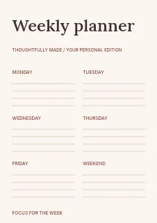 Small shop opening planner template · Structured planners