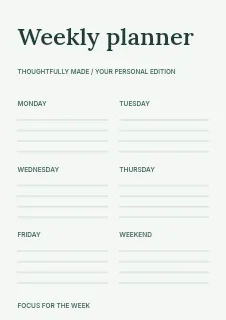 Travel Notes planner template · Structured planners