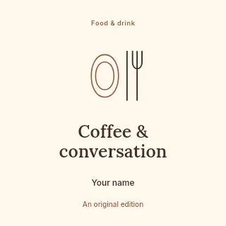 Coffee & Conversation podcast cover template · Illustrated folio