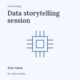 Data storytelling session podcast cover template · Fine-line cover