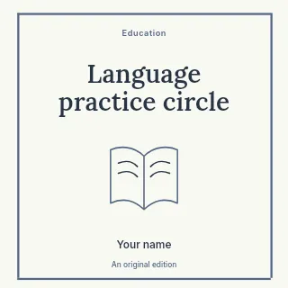 Language practice circle podcast cover template · Framed editorial
