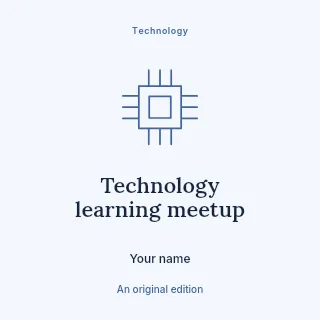 Technology learning meetup podcast cover template · Illustrated folio