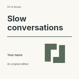 Slow Conversations podcast cover template · Typography & ornament