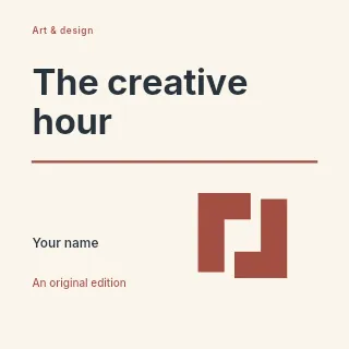 The Creative Hour podcast cover template · Typography & ornament