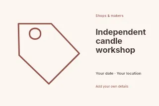 Independent candle workshop postcard template · Horizontal photo dialogue