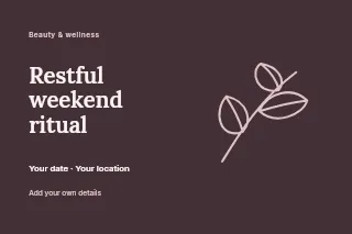 Restful weekend ritual postcard template · Horizontal photo dialogue