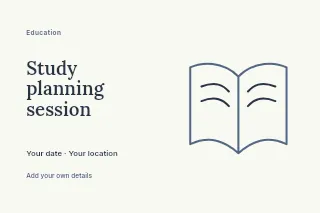 Study planning session postcard template · Horizontal photo dialogue